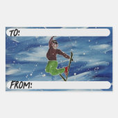 Ski-Art-Geschenklabel Rechteckiger Aufkleber (Vorderseite)
