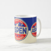 Ski Aspen Blau & Roter Becher Kaffeetasse (VorderseiteRechts)