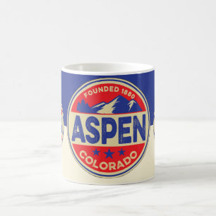 Ski Aspen Blau & Roter Becher Kaffeetasse