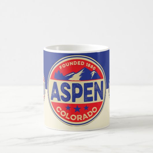 Ski Aspen Blau & Roter Becher Kaffeetasse (Mittel)