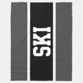 SKI Athletic Sporty Bold Schwarz-weiß Grau Streife Fleecedecke (Vorderseite)