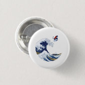 Ski auf der Großen Welle Kanagawa Japanisch Button (Vorne & Hinten)