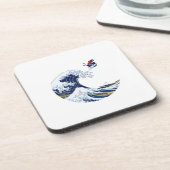 Ski auf der Großen Welle Kanagawa Japanisch Getränkeuntersetzer (Linke Seite)