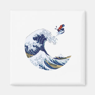 Ski auf der Großen Welle Kanagawa Japanisch Magnet