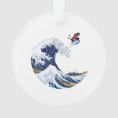 Ski auf der Großen Welle Kanagawa Japanisch Ornament (Rückseite)