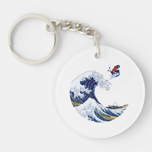 Ski auf der Großen Welle Kanagawa Japanisch Schlüsselanhänger (Vorderseite)