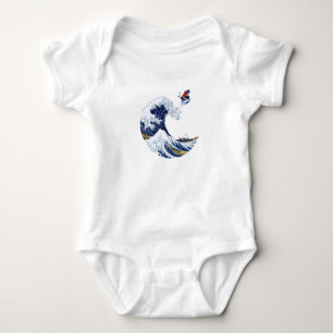 Ski auf der Großen Welle von Kanagawa Japan Baby Strampler