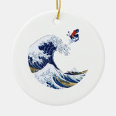 Ski auf der großen Welle von Kanagawa Ornament (Vorne)