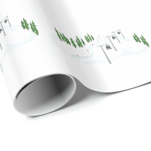 Ski-Aufzug Geschenkpapier (Rolleneckpunkt)