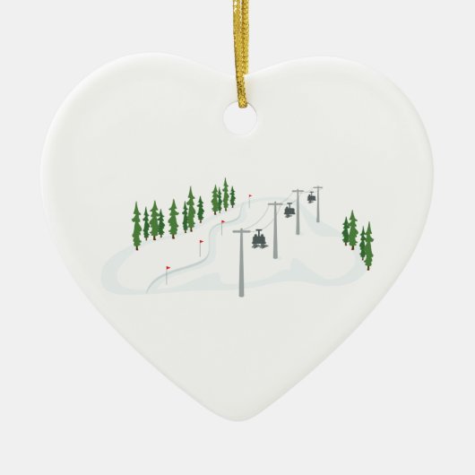 Ski-Aufzug Keramik Ornament (Vorne)