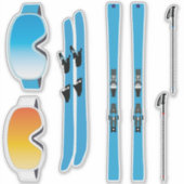Ski-Ausrüstung-Sticker-Set Aufkleber (Vorderseite)