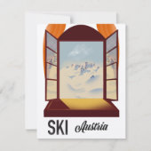 Ski Austria Fenster Reiseplakat. (Vorderseite)