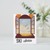Ski Austria Fenster Reiseplakat. (Stehend Vorderseite)