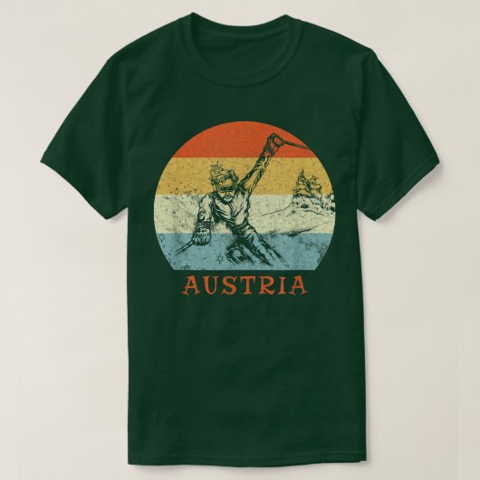 Ski Austria Vintag Snow Skiurlaub T-Shirt (Design vorne)