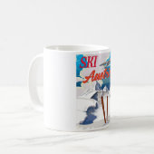 Ski Austria Vintage Reiseplakat Kaffeetasse (Vorderseite Links)
