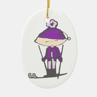 Ski babe keramikornament
