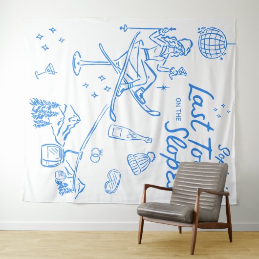 Ski Bachelorette Letzten Toast auf den Pisten Wandteppich (Beispiel (Horizontal))