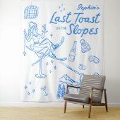 Ski Bachelorette Letzten Toast auf den Pisten Wandteppich (Beispiel)