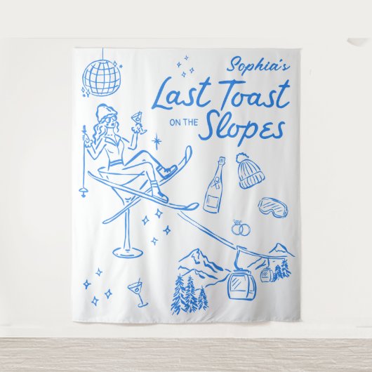 Ski Bachelorette Letzten Toast auf den Pisten Wandteppich (Vorderseite)