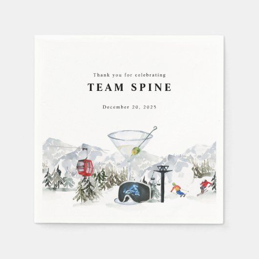 Ski Bachelorette Wasserrutsche Gondel & Kabine Serviette (Vorderseite)