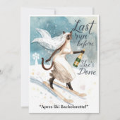 Ski Bachelorette Weekend Bride auf den Pisten Einladung (Vorderseite)