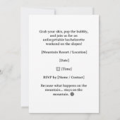 Ski Bachelorette Weekend Bride auf den Pisten Einladung (Rückseite)