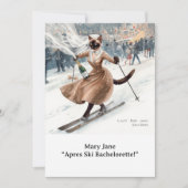 Ski Bachelorette Weekend Bride auf den Pisten Einladung (Vorderseite)