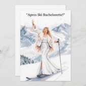 Ski Bachelorette Weekend Bride on the Slopes Einladung (Vorne/Hinten)