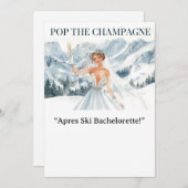 Ski Bachelorette Weekend Bride on the Slopes Einladung (Vorne/Hinten)