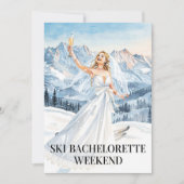 Ski Bachelorette Weekend Bride on the Slopes Einladung (Vorderseite)