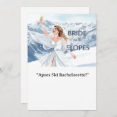 Ski Bachelorette Weekend Bride on the Slopes Einladung (Vorne/Hinten)