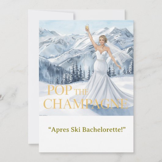 Ski Bachelorette Weekend Bride on the Slopes Einladung (Vorderseite)