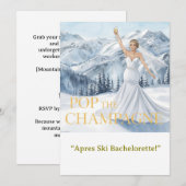 Ski Bachelorette Weekend Bride on the Slopes Einladung (Vorne/Hinten)