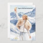 Ski Bachelorette Weekend Bride on the Slopes Einladung (Vorne/Hinten)