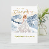 Ski Bachelorette Weekend Bride on the Slopes Einladung (Stehend Vorderseite)