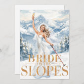 Ski Bachelorette Weekend Bride on the Slopes Einladung (Vorne/Hinten)