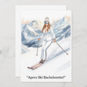 Ski Bachelorette Weekend Bride on the Slopes Einladung (Vorne/Hinten)
