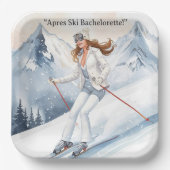 Ski Bachelorette Weekend Bride on the Slopes Pappteller (Vorderseite)
