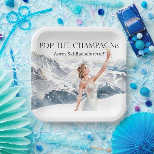 Ski Bachelorette Weekend Bride on the Slopes Pappteller (Party)