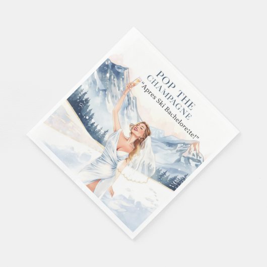 Ski Bachelorette Weekend Bride on the Slopes Serviette (Ecke)