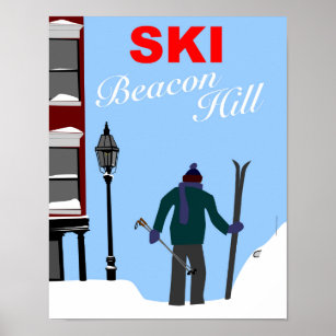 Ski Beacon Hill Boston Poster