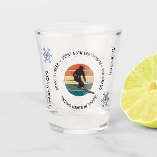 Ski Beaver Creek, Colorado - Man Skier, Schwarzer Schnapsglas