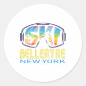 Ski Belleayre New York Skiurlaub Runder Aufkleber (Vorderseite)