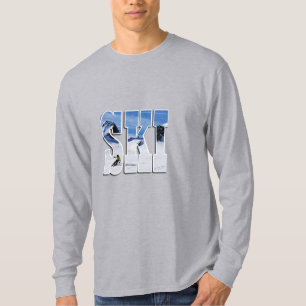 SKI - Berghang-Typografie-Design T-Shirt