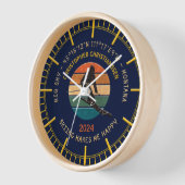 Ski Big Sky, Montana - Man Skier, Goldener Text Uhr (Winkel)