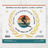 Ski Big Sky, Montana - Man Skier, Schwarzer Text Schaumweinetikett (Einzelnes Label)