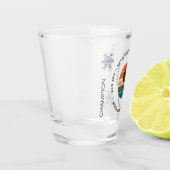 Ski Big Sky, Montana - Man Skier, Schwarzer Text Schnapsglas (Links)