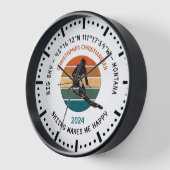 Ski Big Sky, Montana - Man Skier, Schwarzer Text Uhr (Winkel)