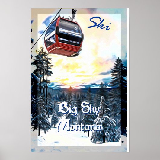 Ski Big Sky Montana Reiseplakat Poster (Vorne)