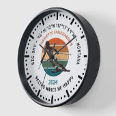 Ski Big Sky, Montana Skier, Schwarzer Text Uhr (Winkel)